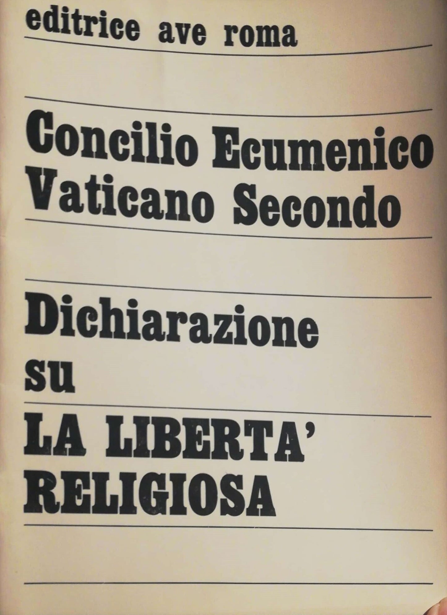 Dichiarazione su la libertà religiosa - copertina