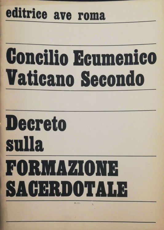 Decreto sulla formazione sacerdotale - copertina