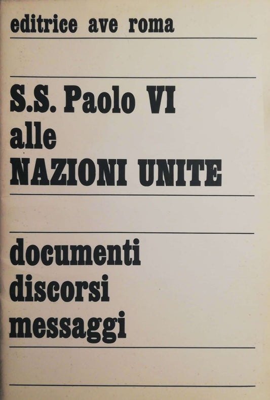 SS. Paolo VI alle Nazioni Unite - copertina