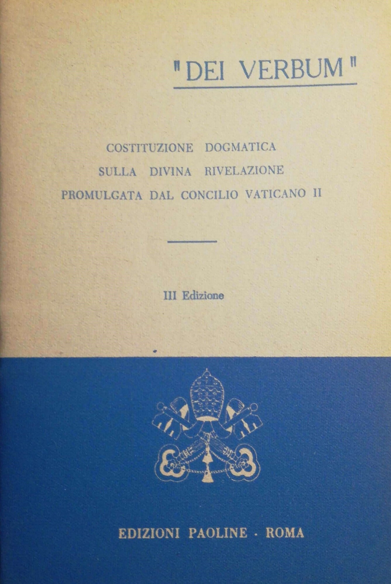 Costituzione dogmatica sulla Divina rivelazione  III edizione - copertina