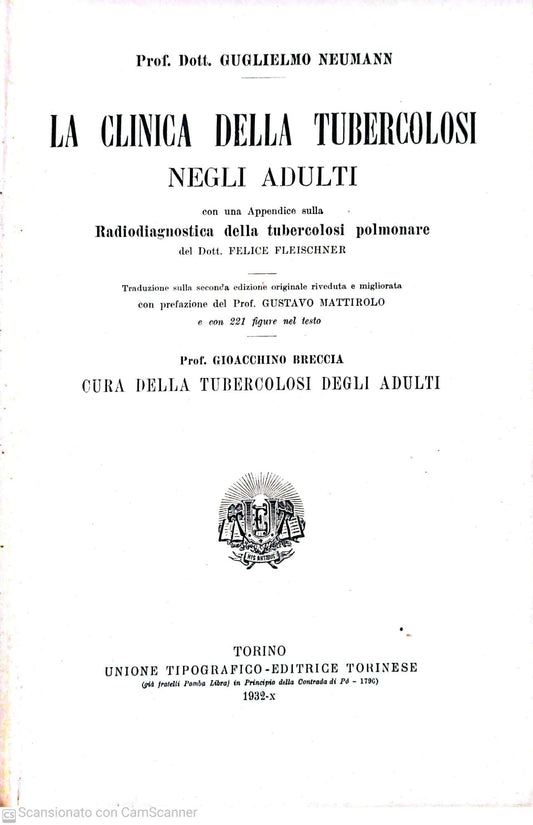 La clinica della tubercolosi negli adulti - copertina
