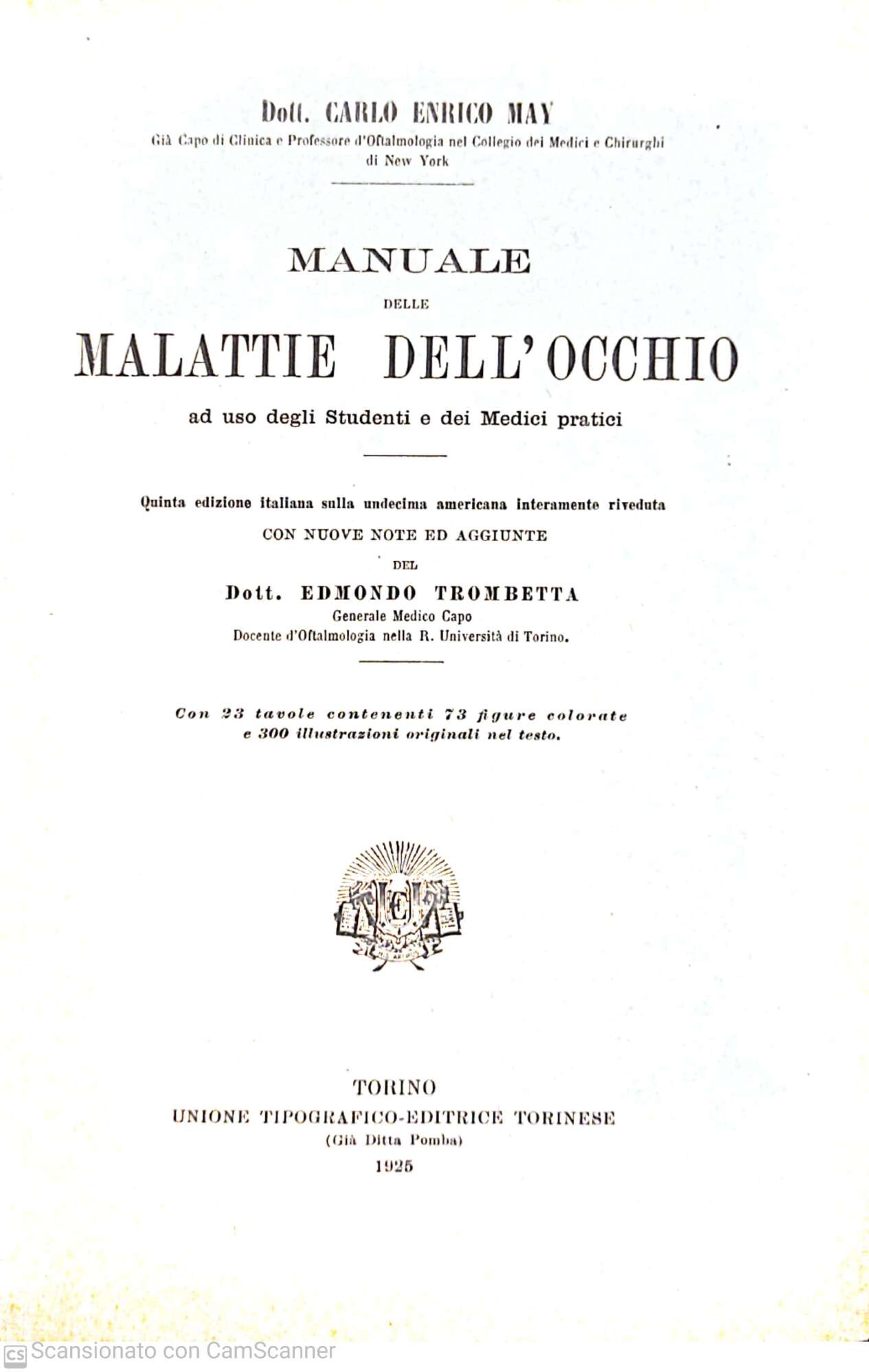 Manuale delle malattie dell' occhio - copertina