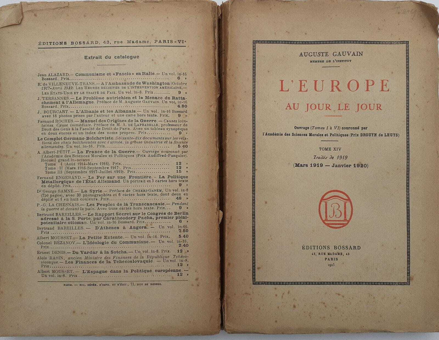 L'Europe au jour le jour. Tome XIV - copertina
