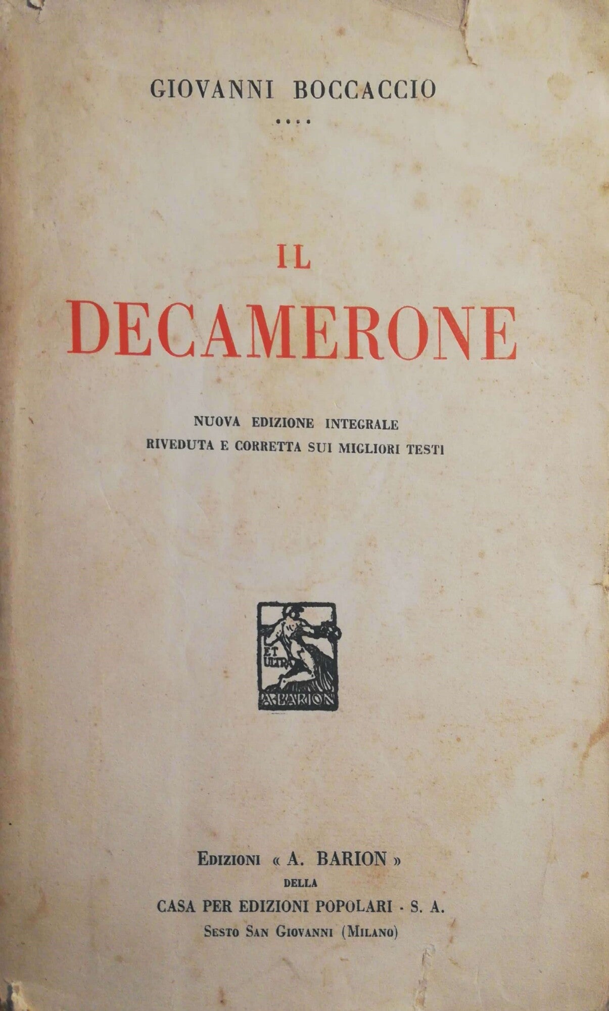Il decamerone - copertina