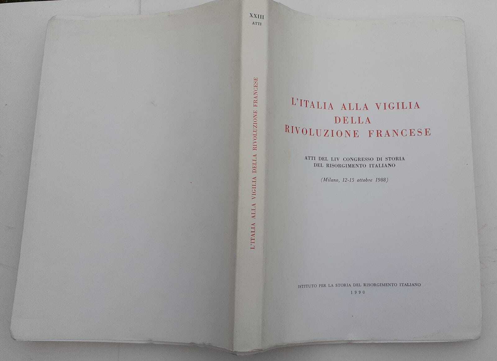 L'Italia alla vigilia della Rivoluzione Francese - copertina