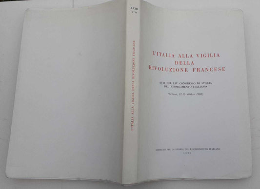 L'Italia alla vigilia della Rivoluzione Francese - copertina