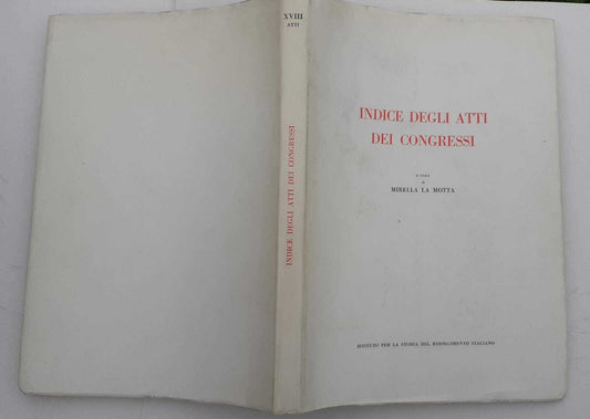 Indice degli atti dei congressi - copertina