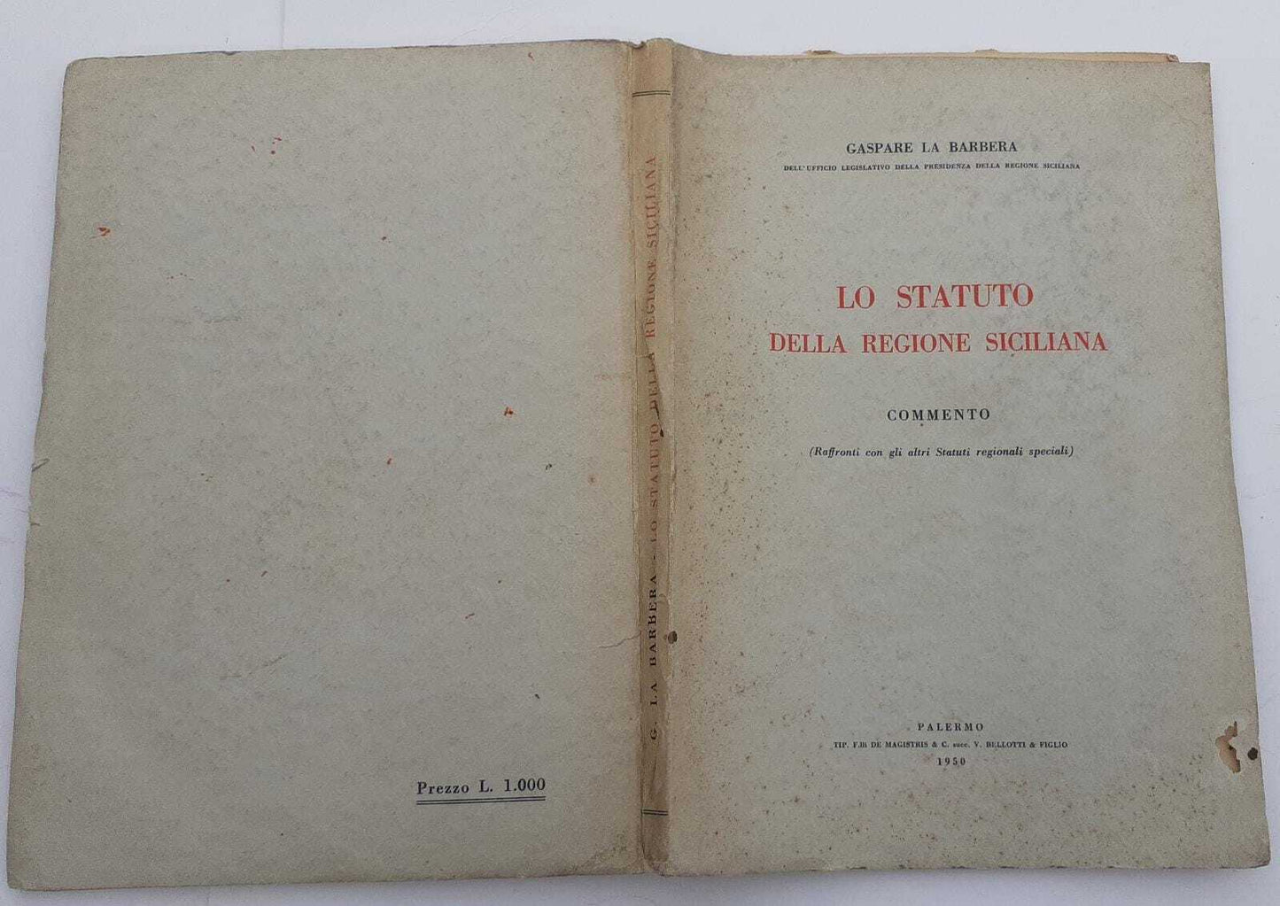 Lo statuto della regione siciliana - copertina
