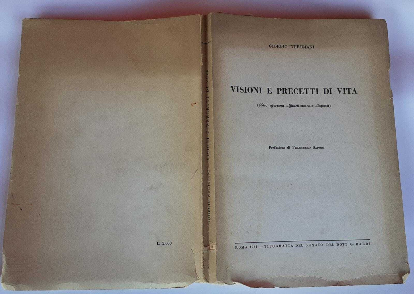 Visioni e precetti di vita - copertina