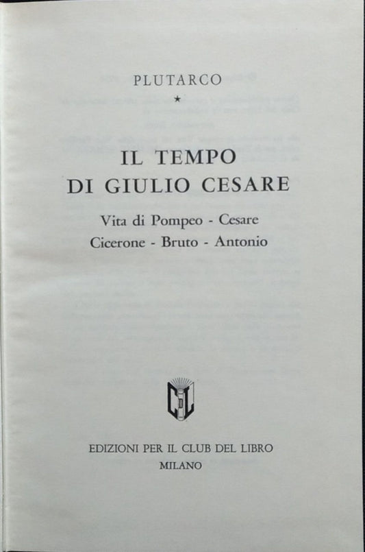 Il tempo di Giulio Cesare - copertina