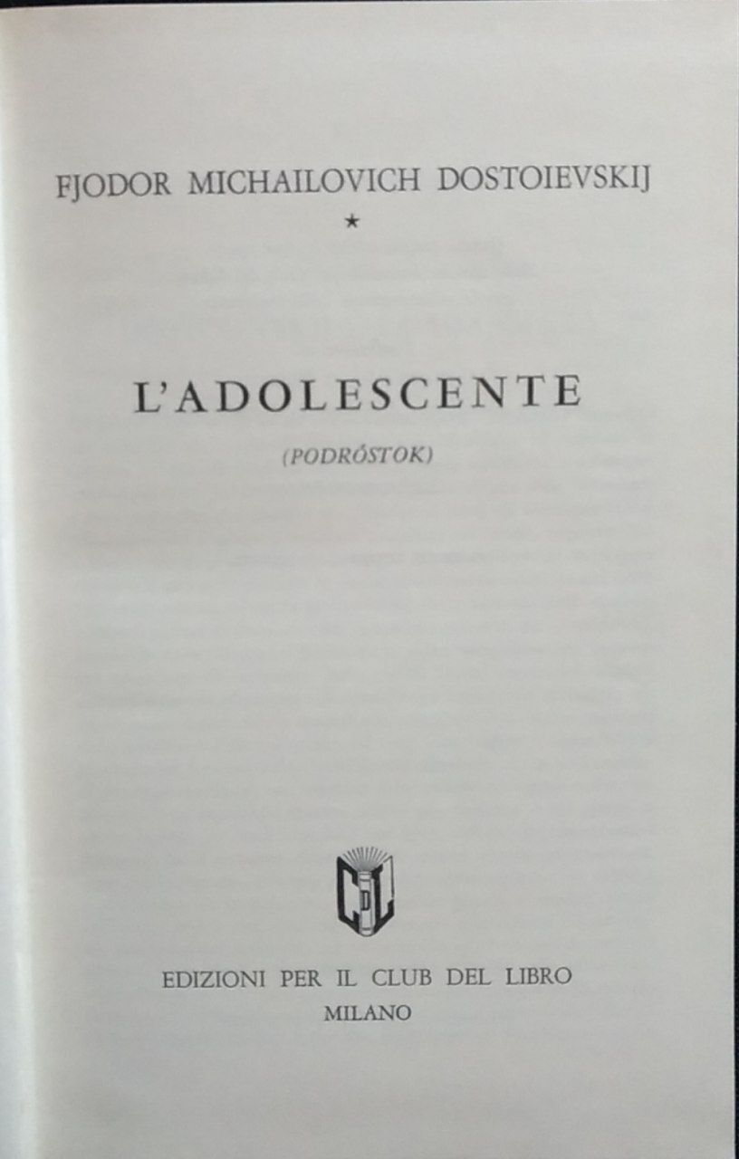 L' adolescente - copertina