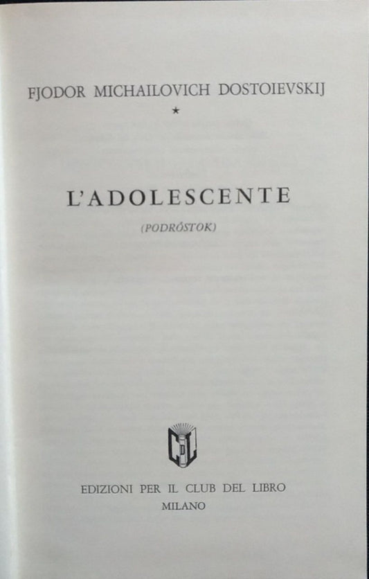 L' adolescente - copertina