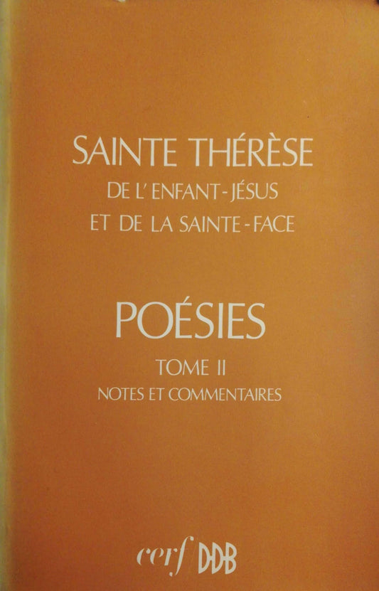 Poésies tome 2, Notes et commentaires : Sainte Thérèse de l'Enfant-Jésus et de la Sainte Face - copertina