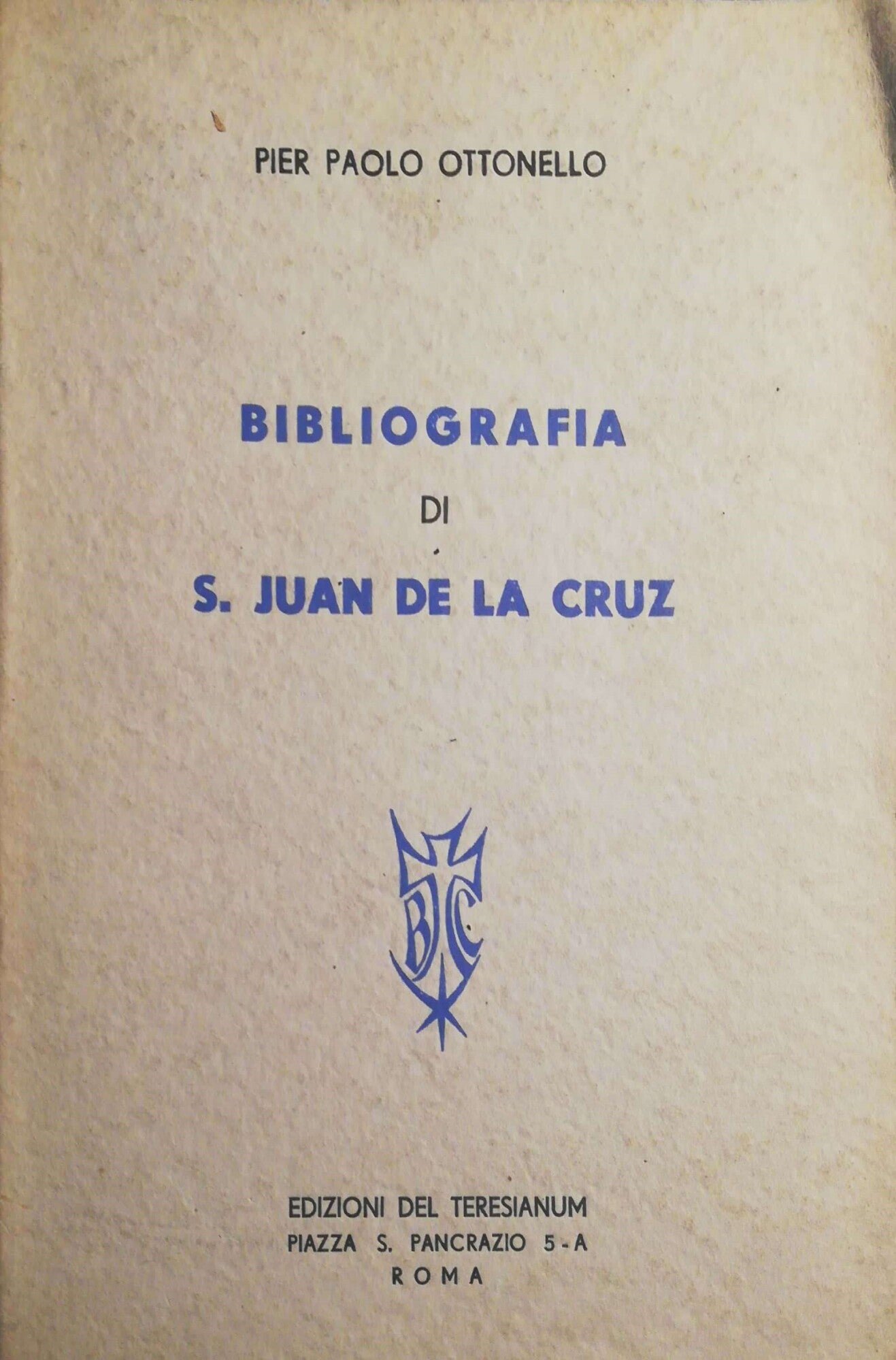 Bibliografia di S. Juan De La Cruz - copertina