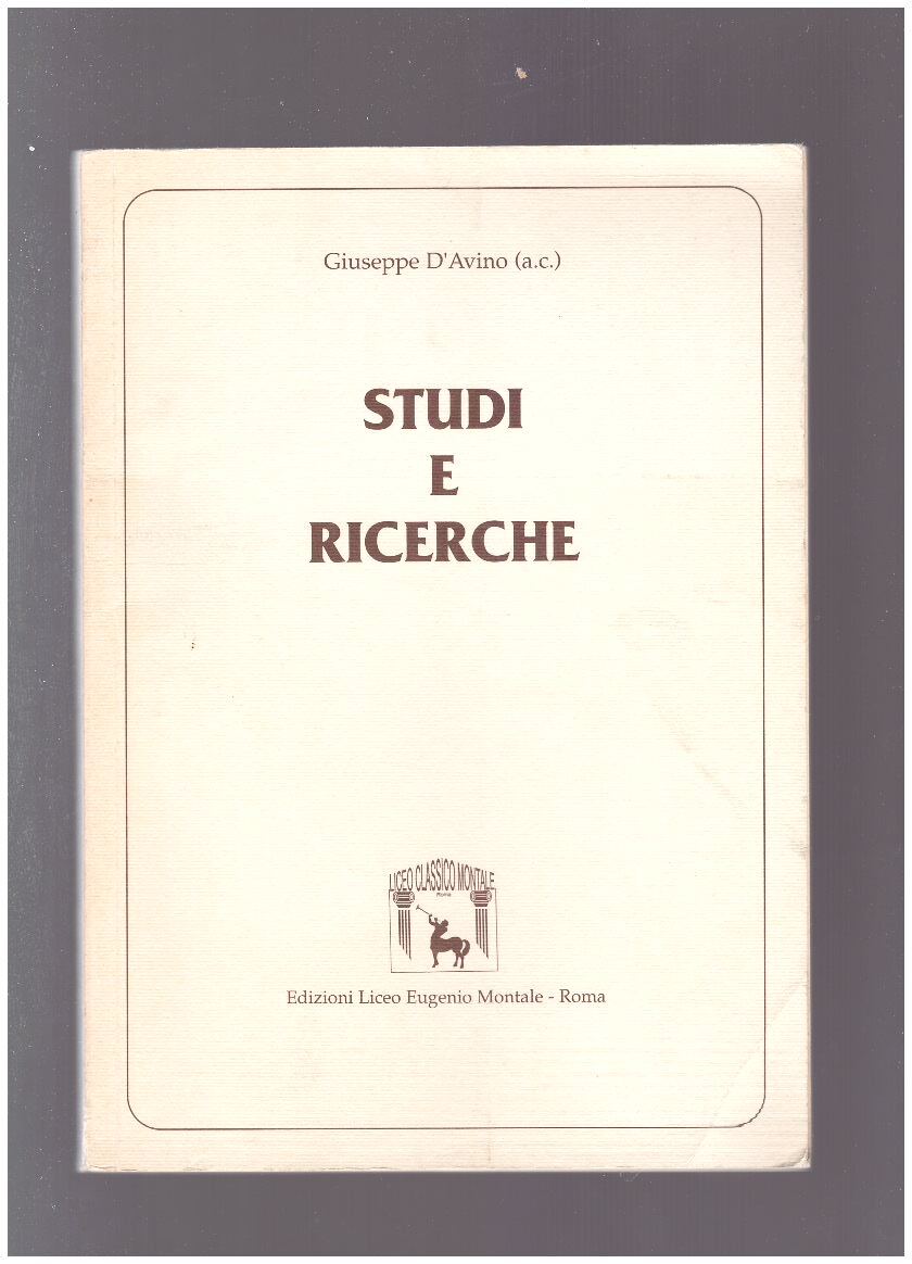 STUDI E RICERCHE - copertina
