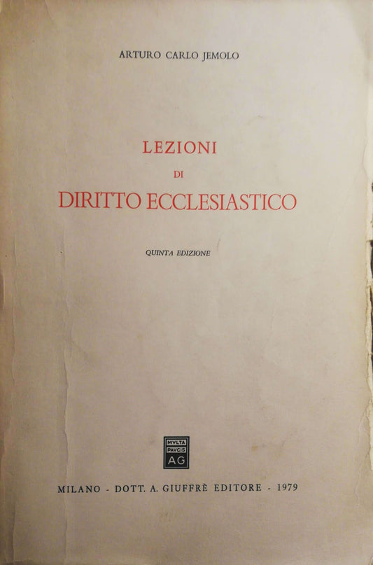 Lezioni di diritto ecclesiastico - copertina