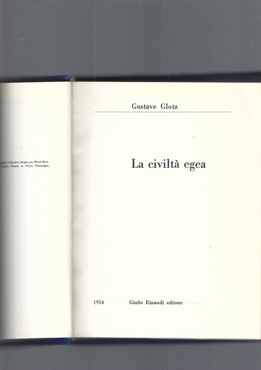 La civiltà egea - copertina