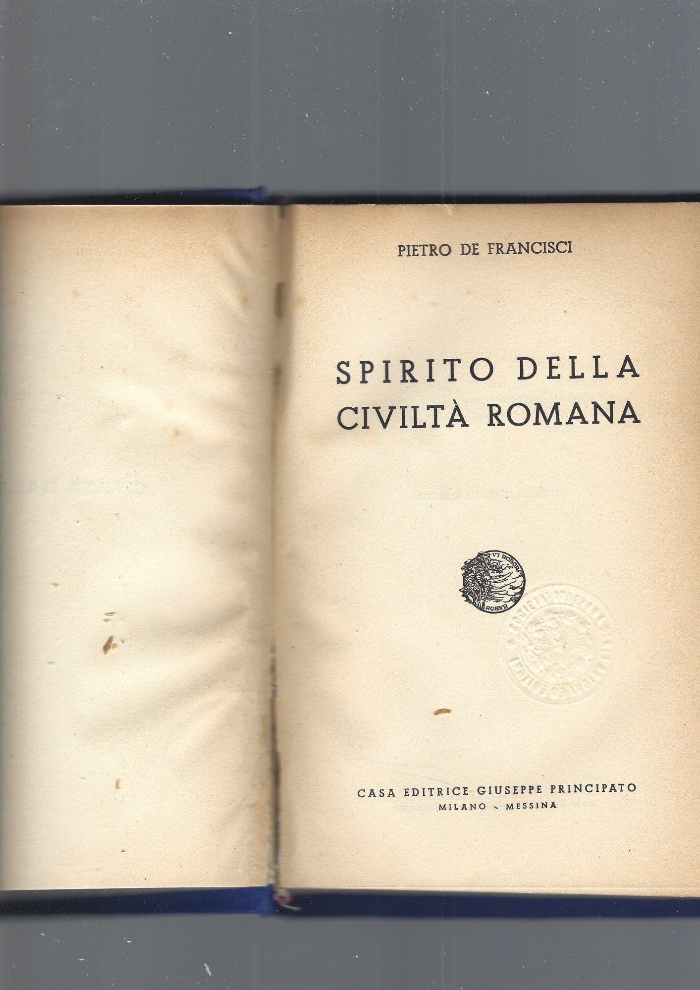 Spirito della civiltà romana - copertina