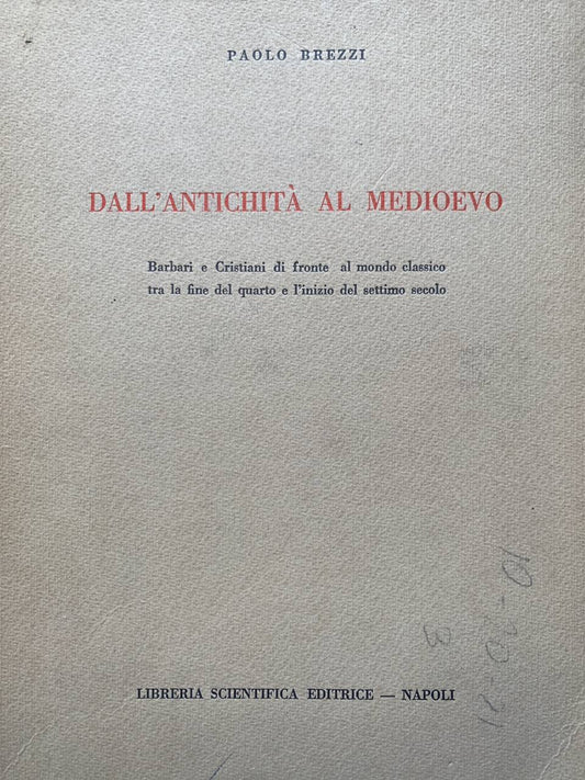 Dall'antichità al medioevo - copertina