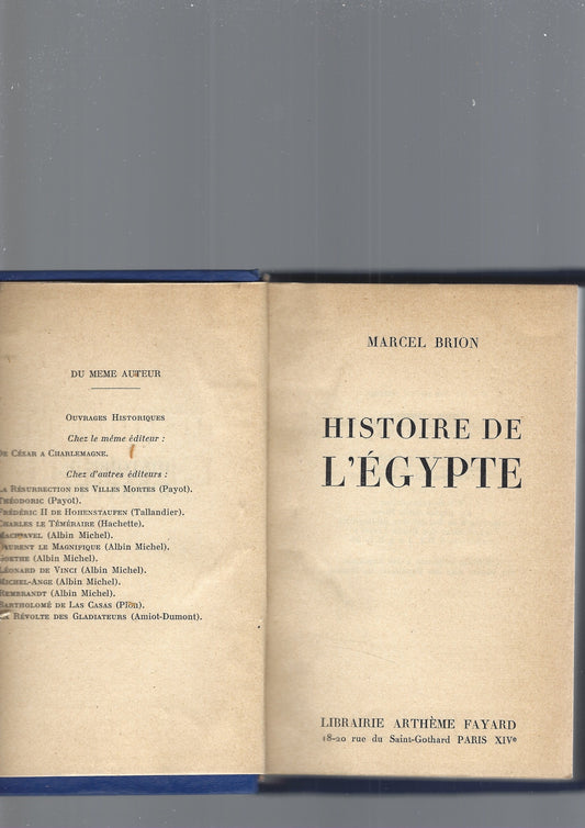HISTOIRE DE L' EGYPTE - copertina