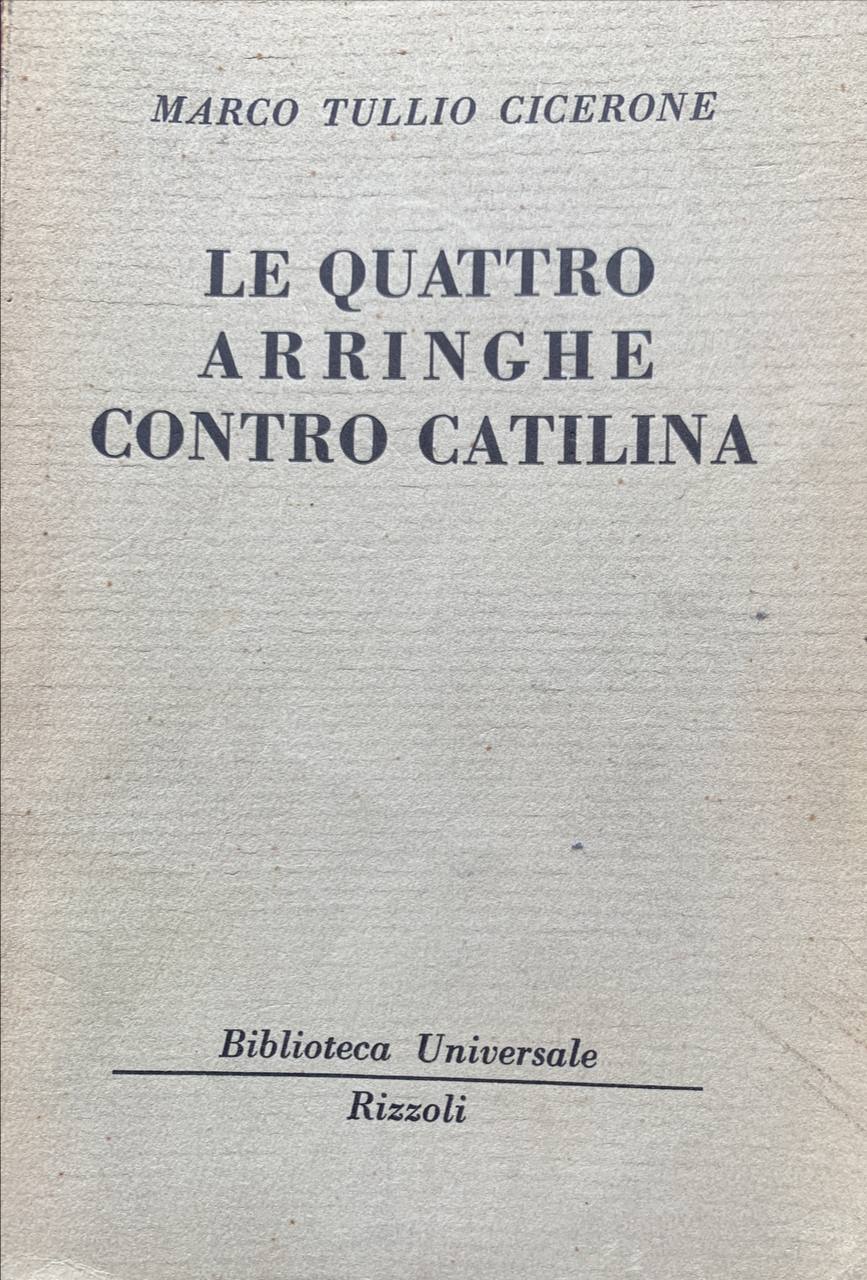 Le quattro arringhe contro Catilina - copertina