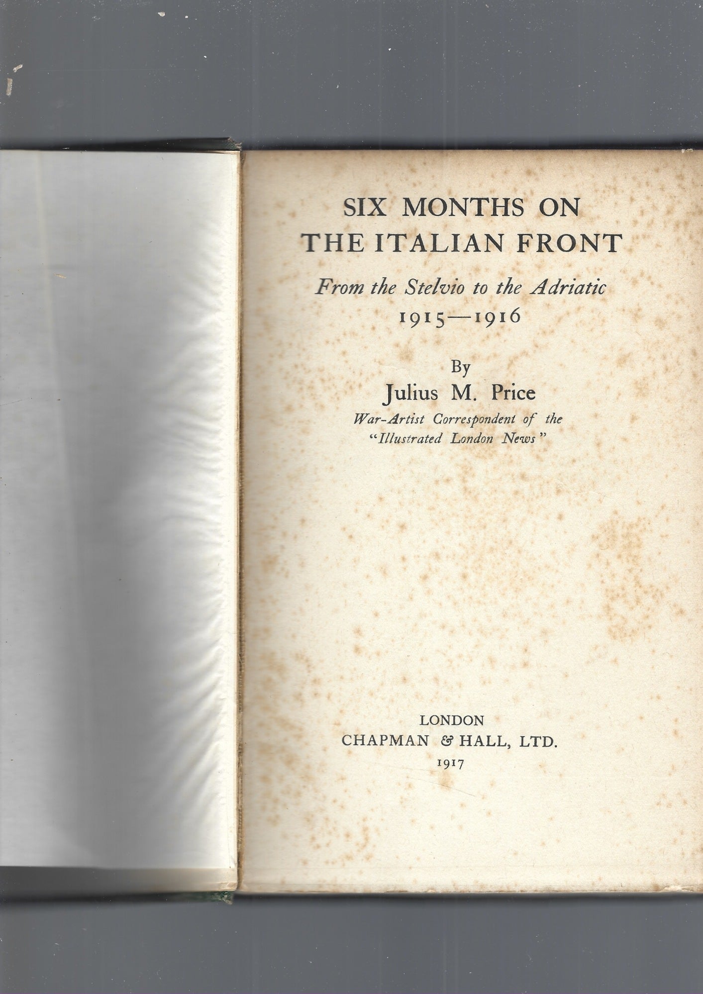 SIX MONTHS ON THE ITALIAN FRONT - copertina