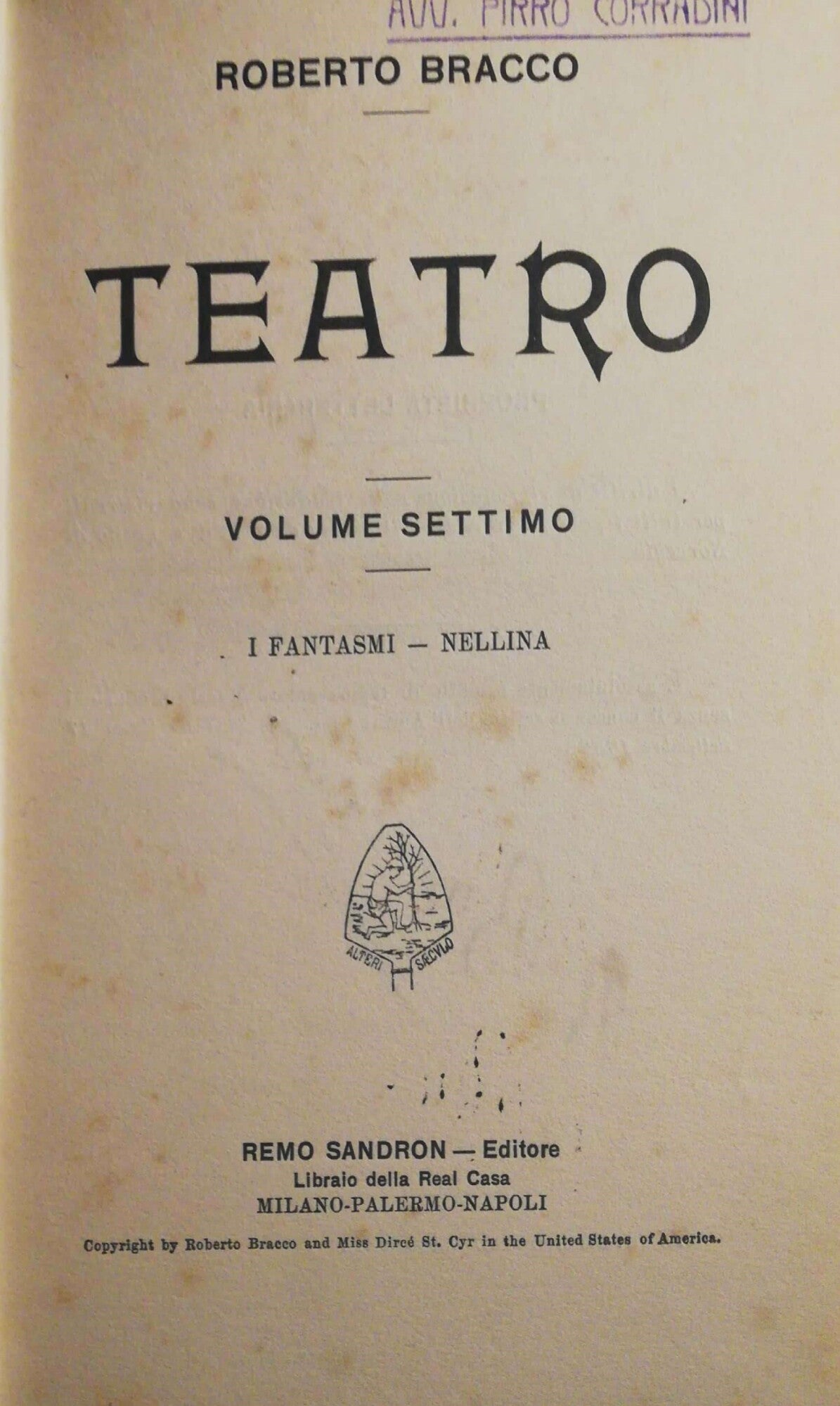 Teatro. Volume settimo. - copertina