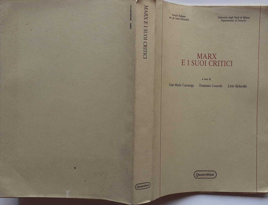 Marx e i suoi critici - copertina