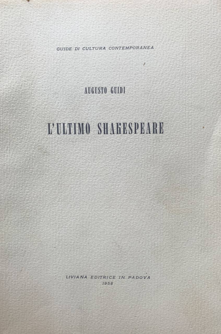 L'ultimo Shakespeare - copertina