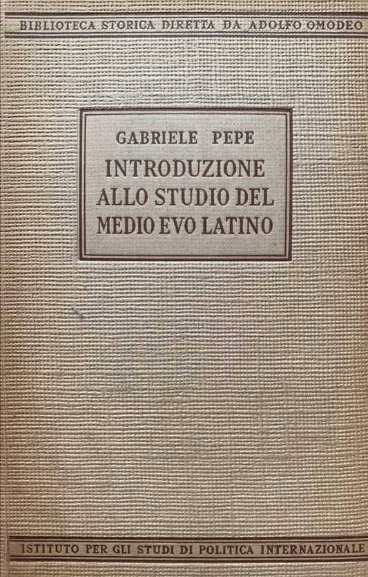 Introduzione allo studio del Medio Evo latino - copertina