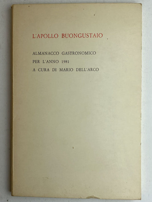 L'apollo buongustaio. Almanacco gastronomico per l'anno 1981 - copertina