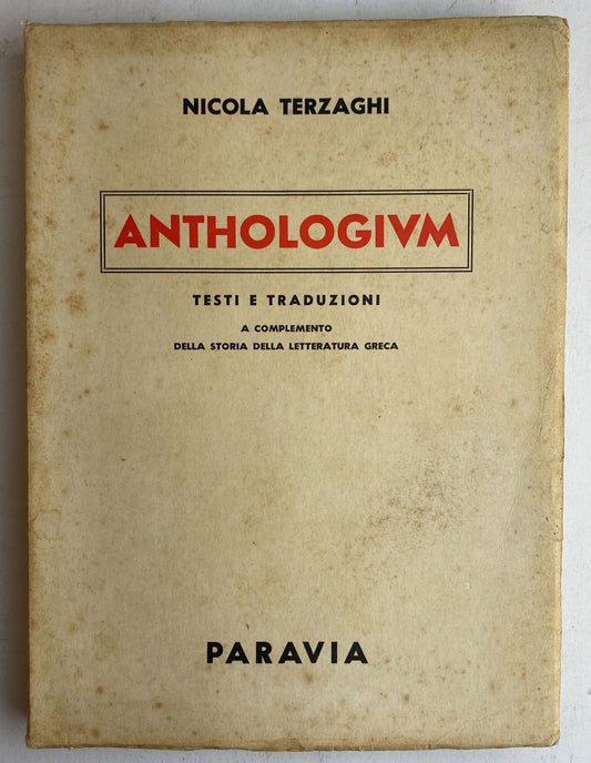 Terzaghi, Anthologium. Testi e traduzioni a complemento della storia della letteratura greca - copertina