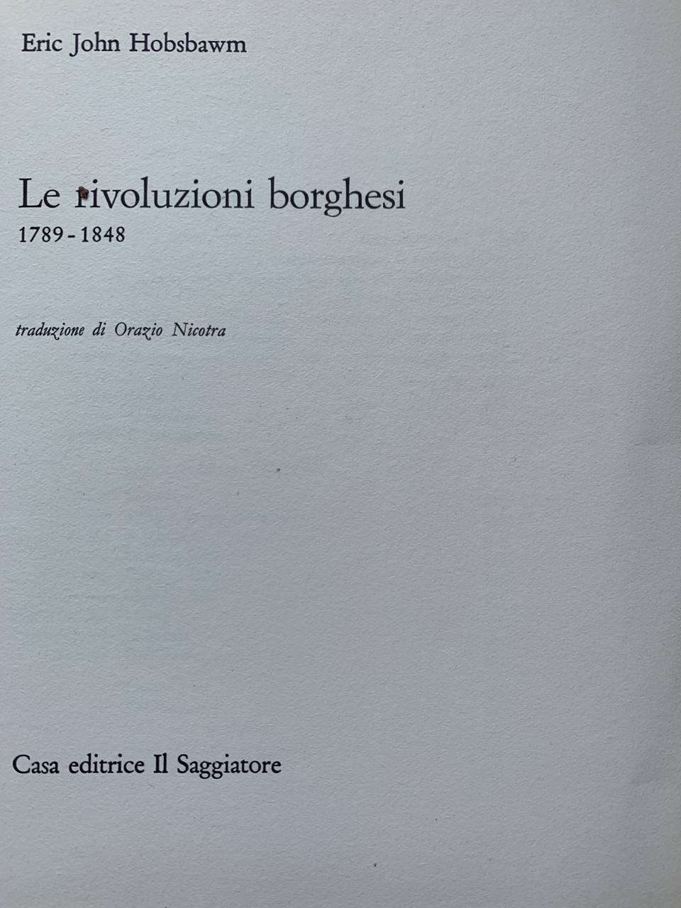 Le rivoluzioni borghesi 1789-1848 - copertina