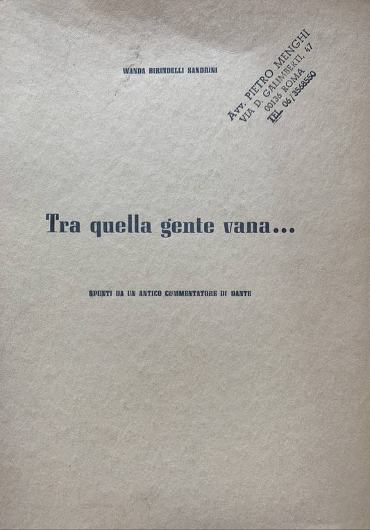 Tra quella gente vana.. - copertina