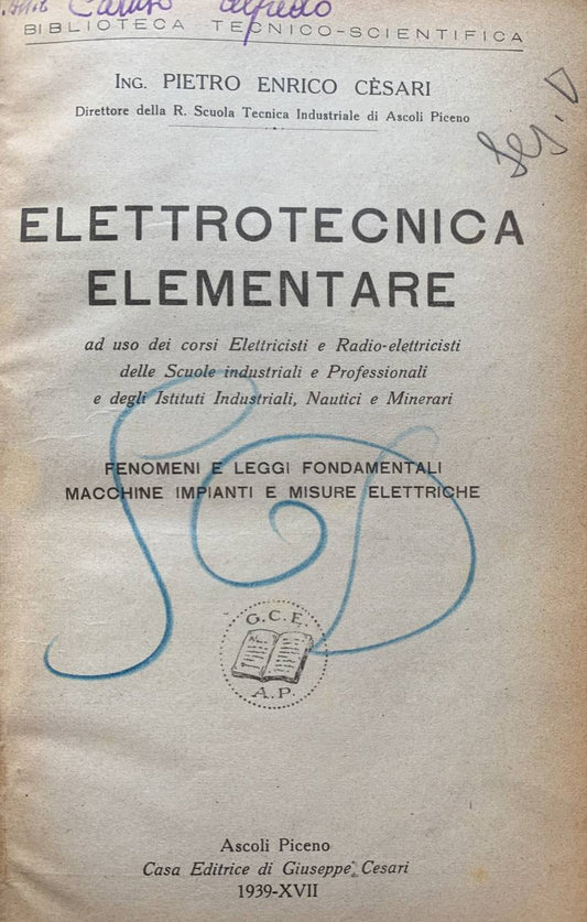 Elettrotecnica elementare - copertina