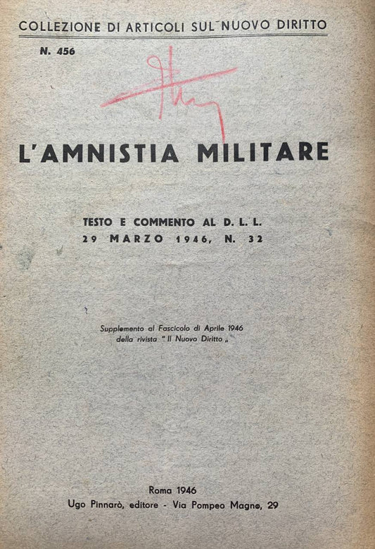 L'amnistia militare - copertina
