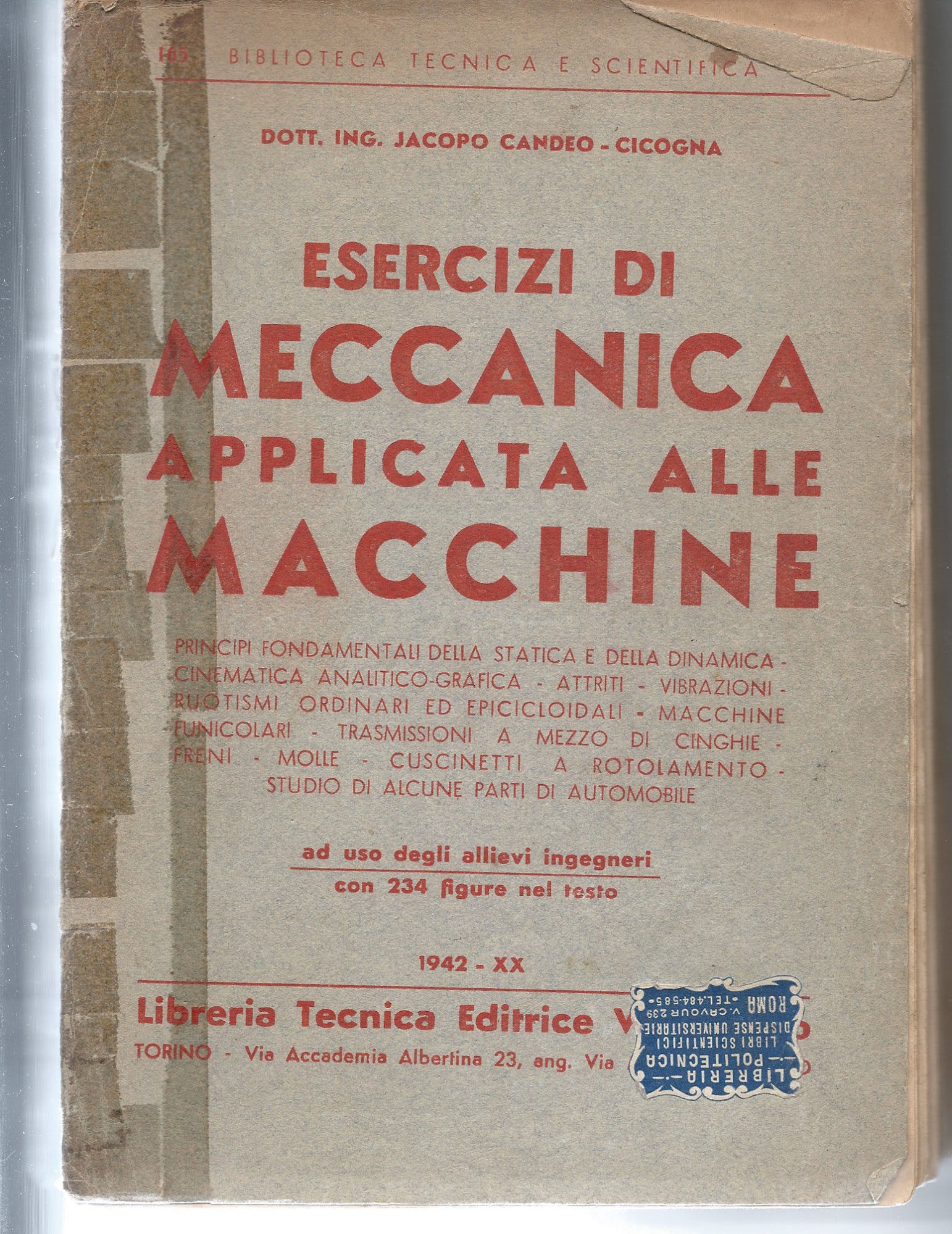 Esercizi di meccanica applicata alle macchine - copertina