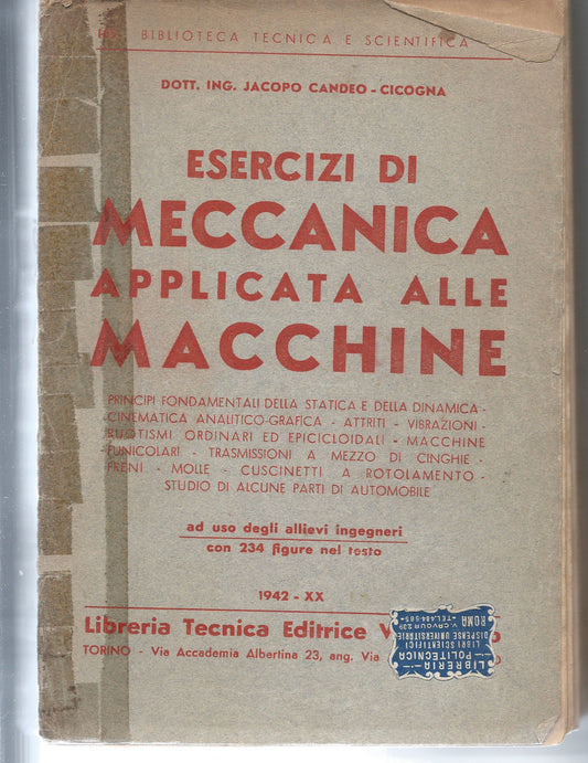 Esercizi di meccanica applicata alle macchine - copertina