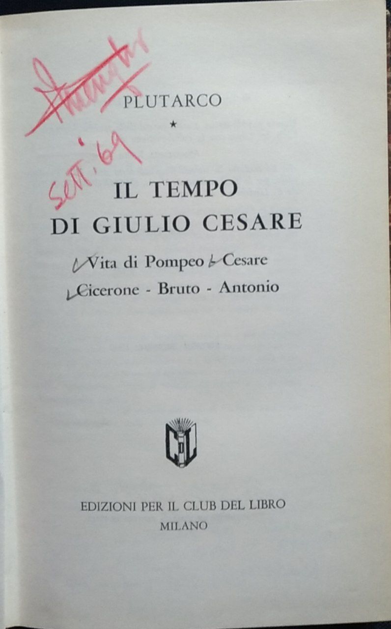 Il tempo di Giulio Cesare - copertina