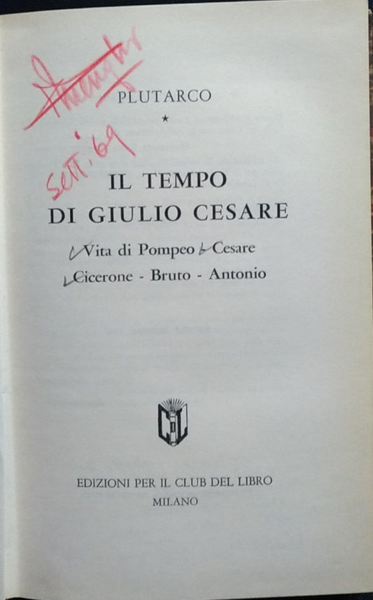 Il tempo di Giulio Cesare - copertina