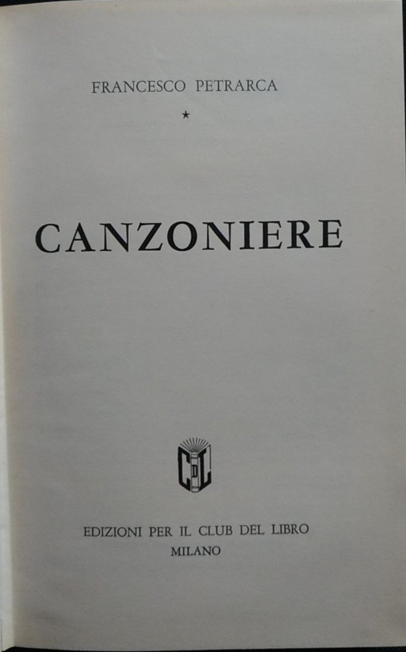 Canzoniere - copertina