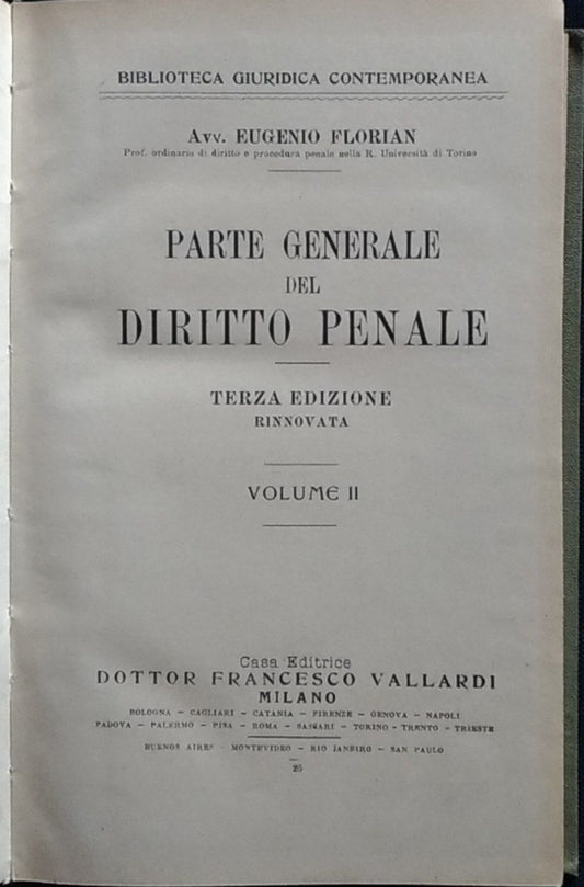Parte generale del diritto penale. Volume II - copertina