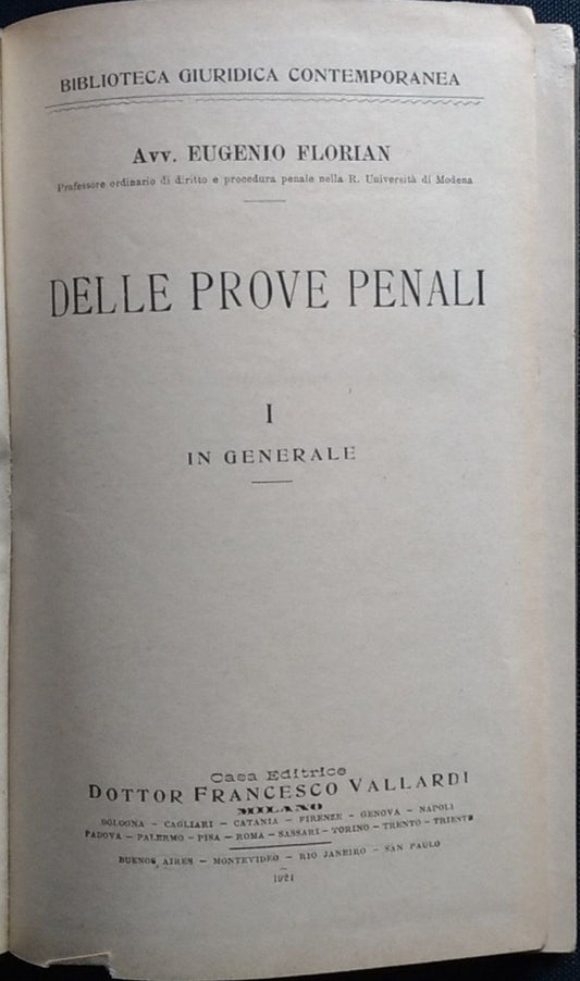 Prove Penali. Vol. I - copertina