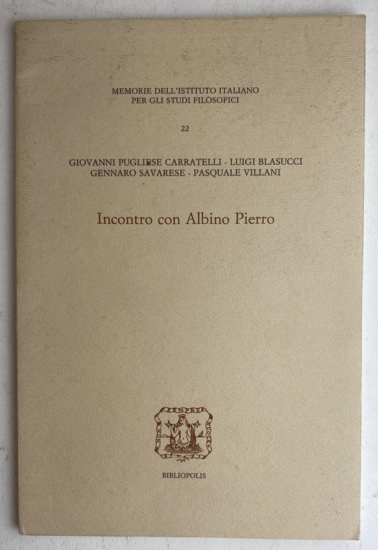 Incontro con Albino Pierro - copertina