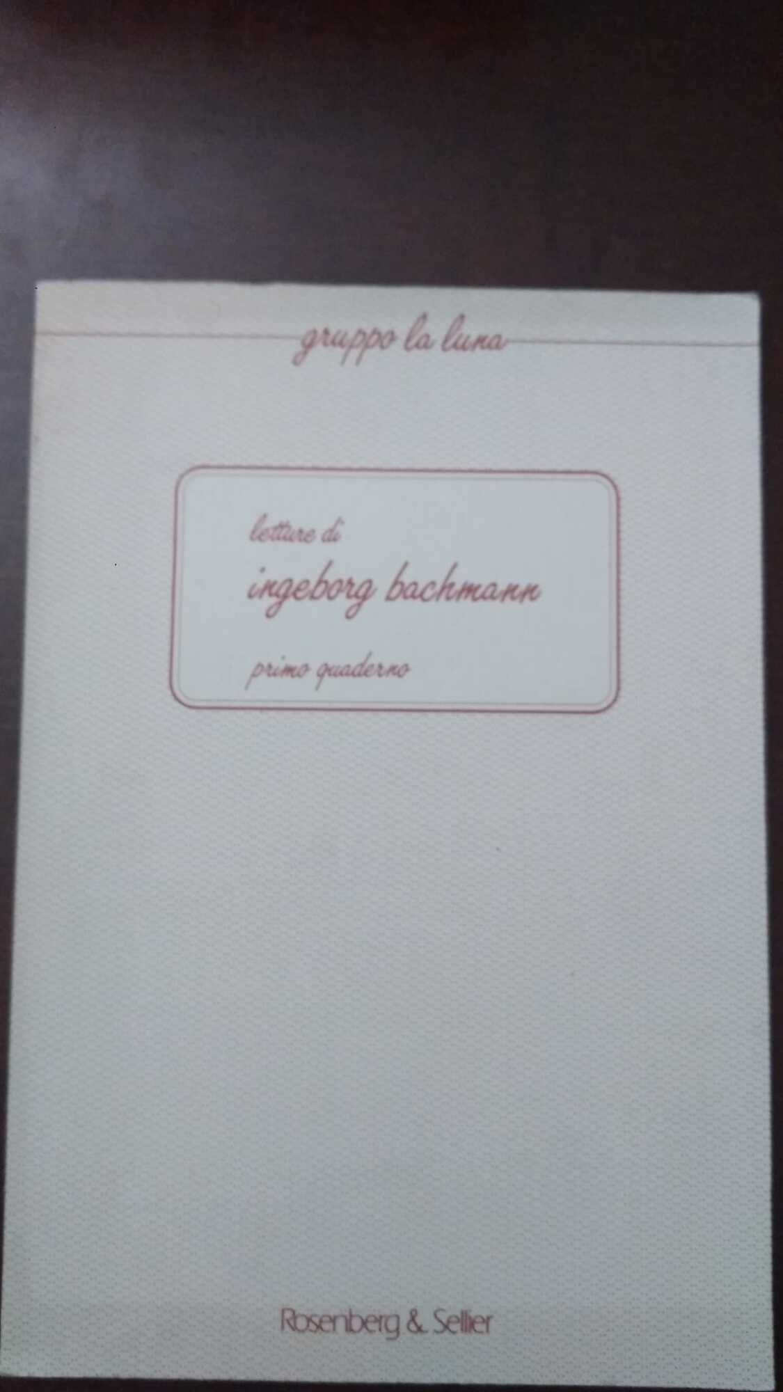 Letture di Ingeborg Bachmann. Primo quaderno - copertina