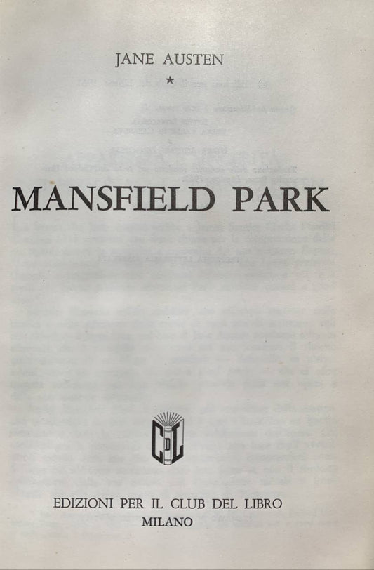 Mansfield Park - copertina