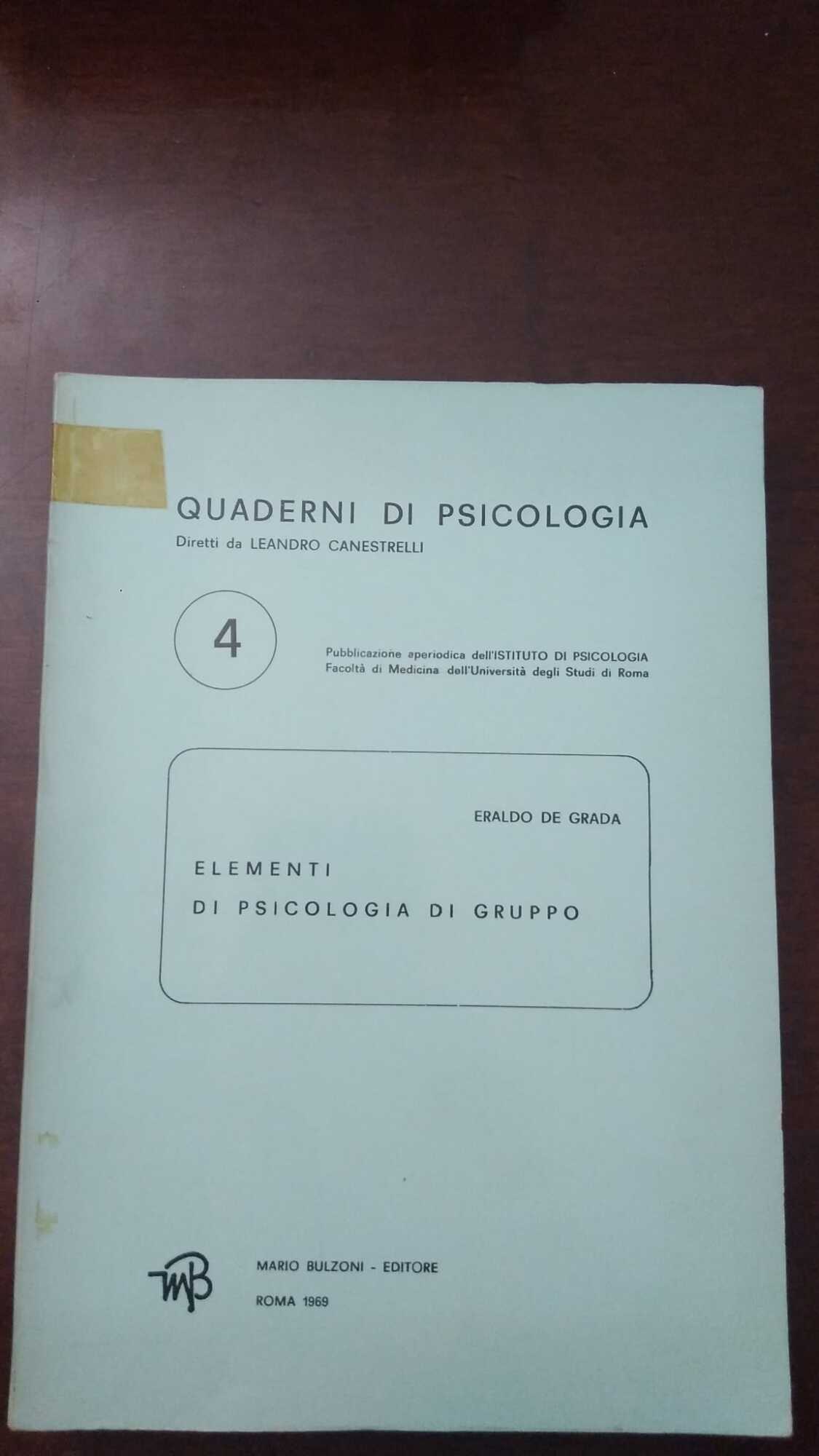 Elementi di psicologia di gruppo - copertina