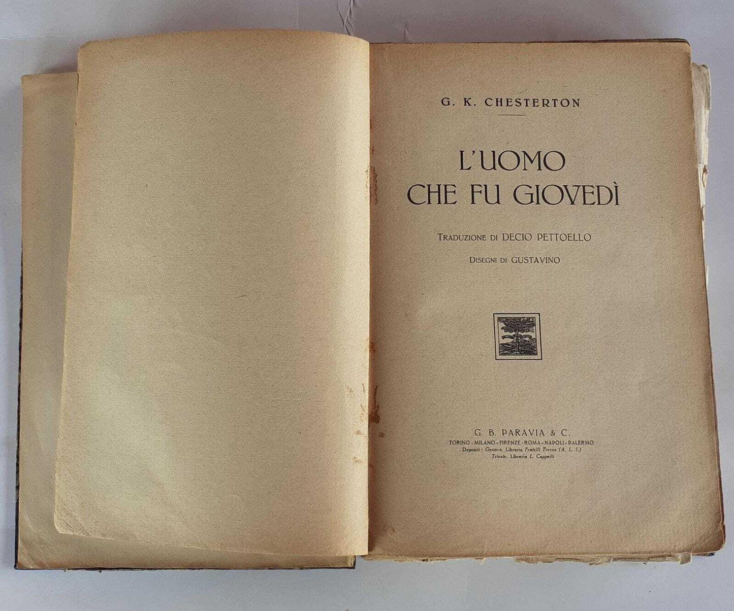 L'uomo che fu giovedì. Traduzione di Decio Pettoello. Disegni di Gustavino - copertina