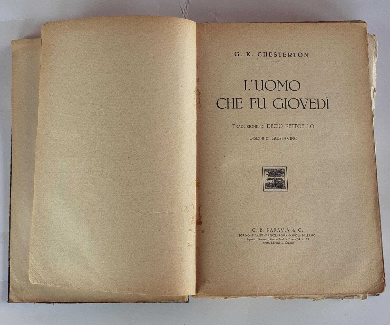 L'uomo che fu giovedì. Traduzione di Decio Pettoello. Disegni di Gustavino - copertina