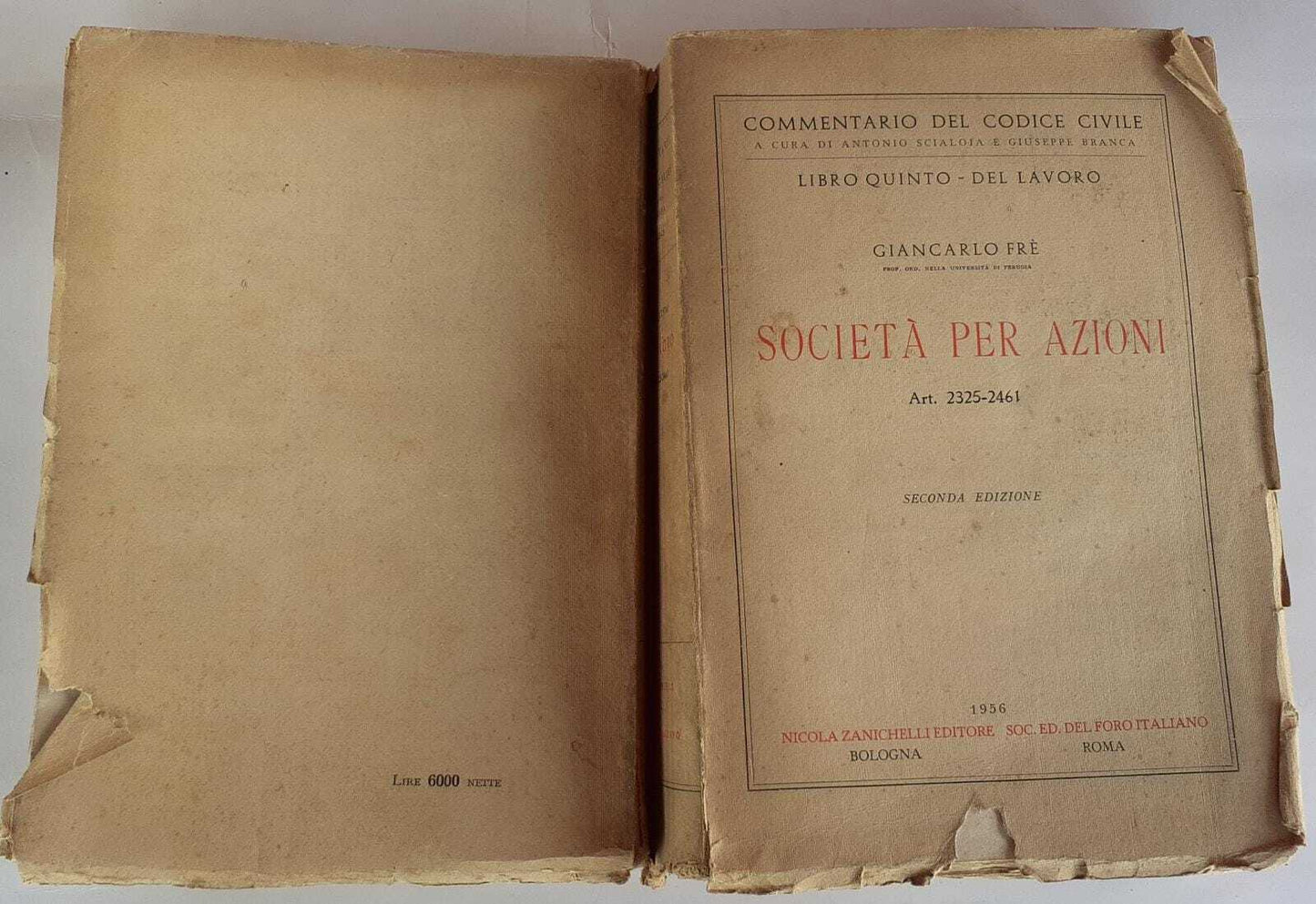 Società per azioni Art.2325-2461. Libro quinto del lavoro - copertina